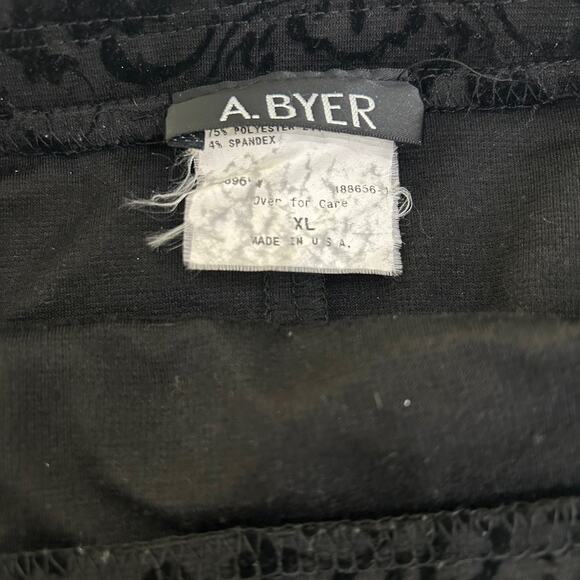 A. Byer VTG Mini Skirt Velvet Burnout Black SZXL Whimsigoth Dark Romantic Party - Picture 8 of 9